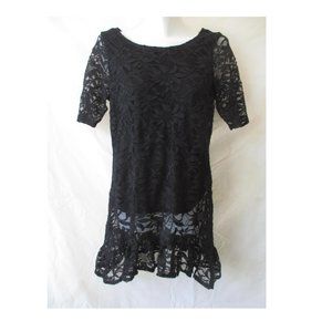 PETITE LARGE P14 BLACK BLOUSE SHIRT short Sleeve